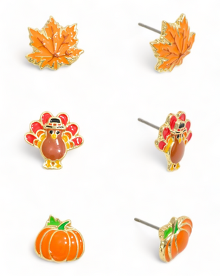 3 Piece Fall Stud Earrings