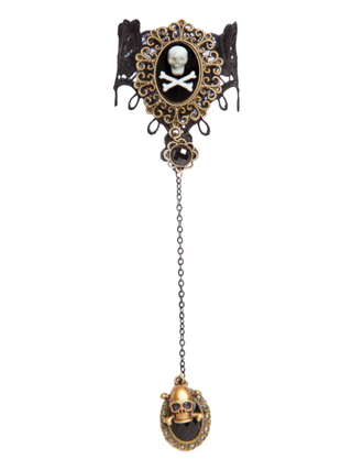 Black Lace Skull Slave Bracelet with Ring