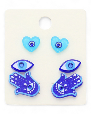 Hamsa Eye Stud Earring Sets