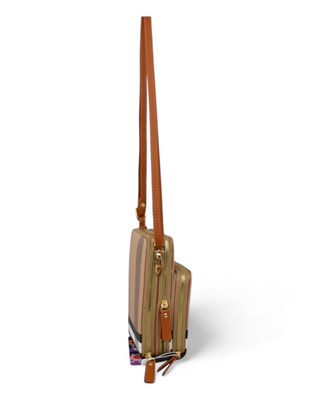 Plaid Zip-Around Crossbody Bag