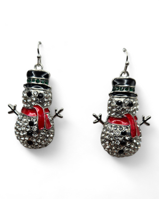 Sparkling Snowman Earrings