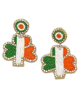 St. Patrick's Irish Flag Clover Earrings