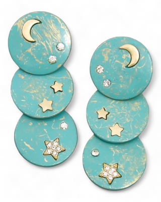 Starry Triple Disc Earrings